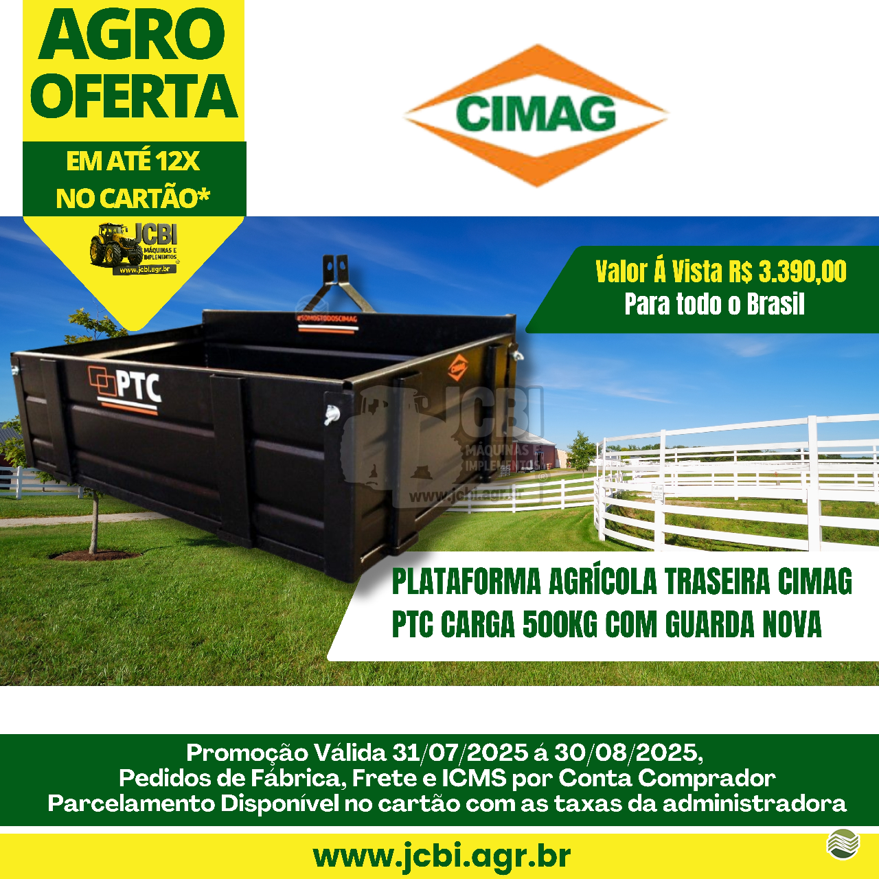 IMPLEMENTOS AGRICOLAS PLATAFORMA PARA TRATOR FIXA JCBi Máquinas e Implementos Agrícolas MARACAJU MATO GROSSO DO SUL MS